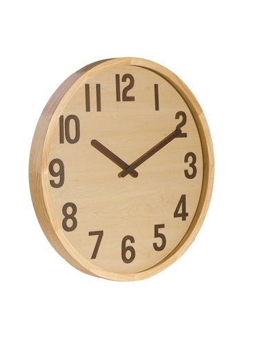 Reloj De Pared Borgoña Madera Clara 60x60x5cm Movimiento Continuo