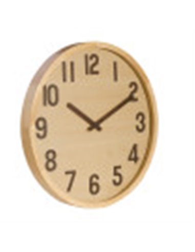 Reloj De Pared Borgoña Madera Clara 60x60x5cm Movimiento Continuo