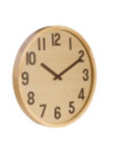 Reloj De Pared Borgoña Madera Clara 60x60x5cm Movimiento Continuo
