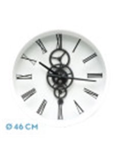 Reloj De Pared Duque Blanco/negro 46x46x7cm Engranajes Con Movimiento 2
