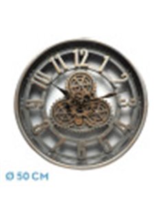 Reloj De Pared Alfacar Champan 50x50x7cm Engranajes Con Movimiento 2