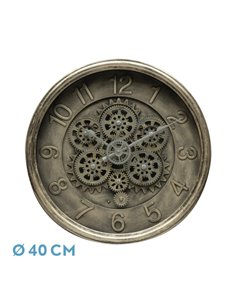 Reloj De Pared Atarfe Oro Rustico 40x40x7cm Engranajes Con Movimiento