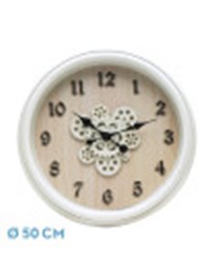 Reloj De Pared Berrocal Blanco/Haya 50x50x6cm Engranajes Con Movimiento 2