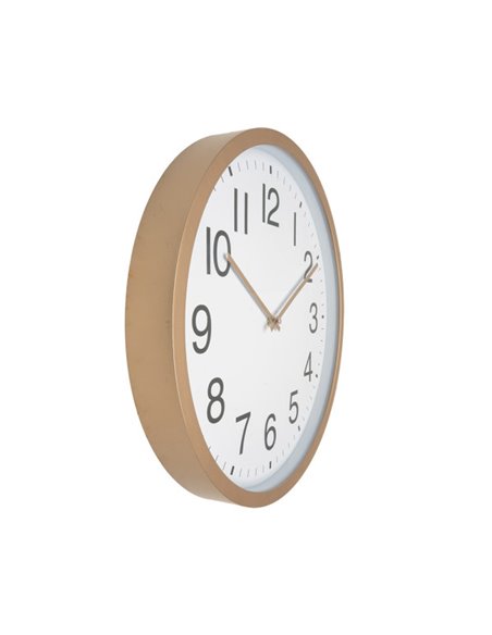 Reloj De Pared Castor Cobre/blanco 40x40x5 Cm Movimiento Continuo