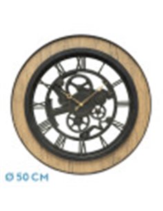 Reloj De Pared Rubite Negro/roble 50x50x5 Cm Movimiento Continuo 2