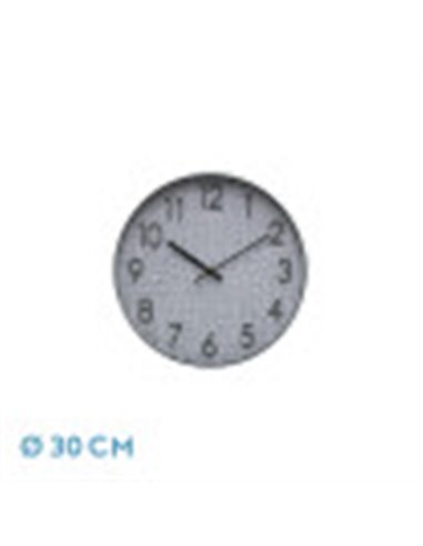Reloj De Pared Higueron Blanco/gris 30x30x0,6 Cm Movimiento Continuo