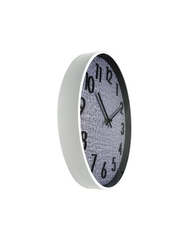 Reloj De Pared Higueron Blanco/gris 40x40x0,8 Cm Movimiento Continuo