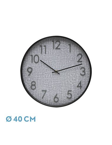 Reloj De Pared Higueron Negro/gris 40x40x0,8 Cm Movimiento Continuo