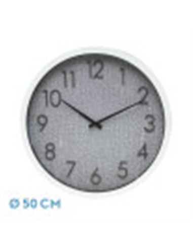 Reloj De Pared Higueron Blanco/gris 50x50x2 Cm Movimiento Continuo