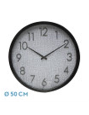 Reloj De Pared Higueron Negro/gris 50x50x2 Cm Movimiento Continuo