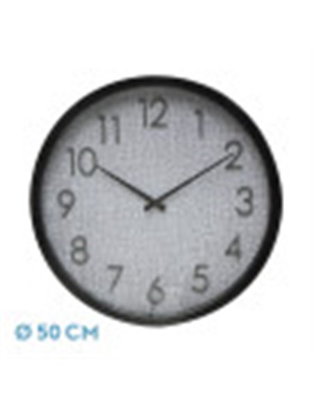 Reloj De Pared Higueron Negro/gris 50x50x2 Cm Movimiento Continuo