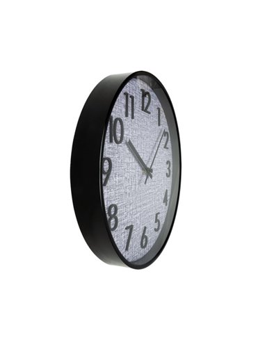 Reloj De Pared Higueron Negro/gris 50x50x2 Cm Movimiento Continuo