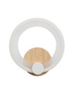 Aplique Sydney 10w 4000k Blanco/madera Clara 19,5x19x 5 Cm 1300lm 2