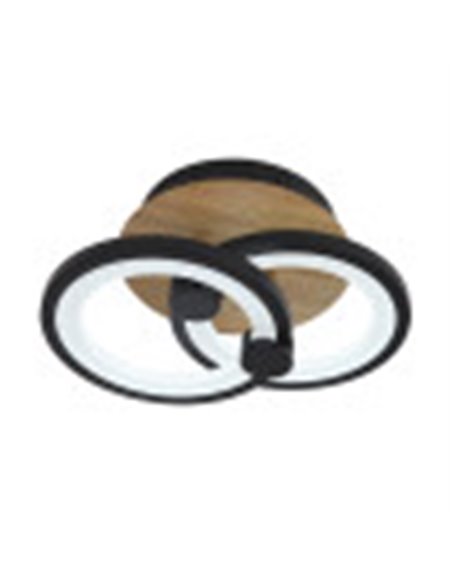 Plafon Sydney 32w 3000-4000-6500k Negro/madera oscura 14x30x20cm 4160lm Remoto,regulable,memoria