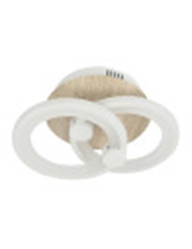 Plafon Sydney 32w 3000-4000-6500k Blanco/madera Clara 14x 30x20cm 4160 Lm Remoto,regulable,memoria