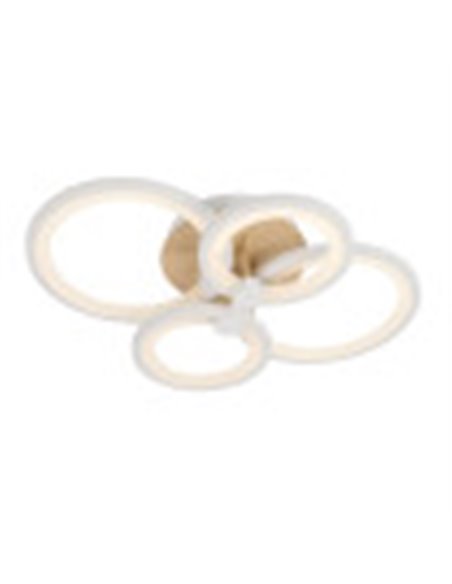 Plafon Sydney 76w 3000-4000-6500k Blanco/madera Clara  13,5x55x41cm 10260lm Remoto,regulable,memoria