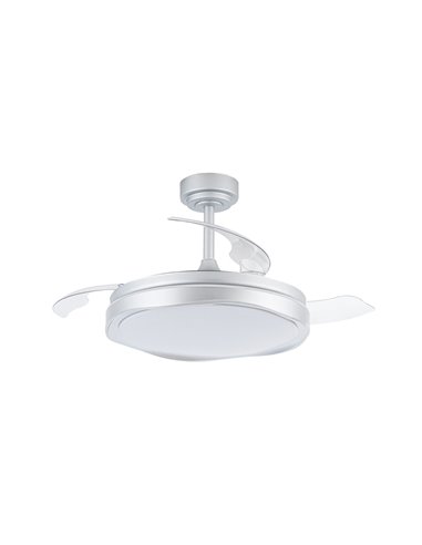 Ventilador LED aspas retráctiles Oku Blanco 72W 7920Lm CCT