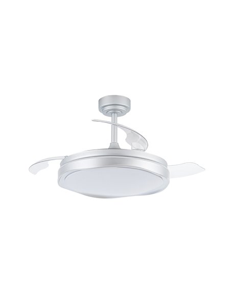 Ventilador LED aspas retráctiles Oku Blanco 72W 7920Lm CCT