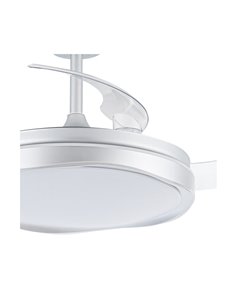 Ventilador LED aspas retráctiles Oku Blanco 72W 7920Lm CCT 2