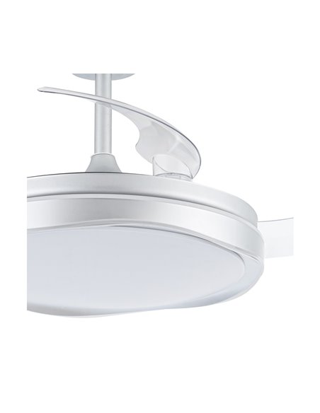 Ventilador LED aspas retráctiles Oku Blanco 72W 7920Lm CCT