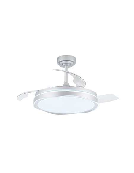 Ventilador LED aspas retráctiles Oku Blanco 72W 7920Lm CCT