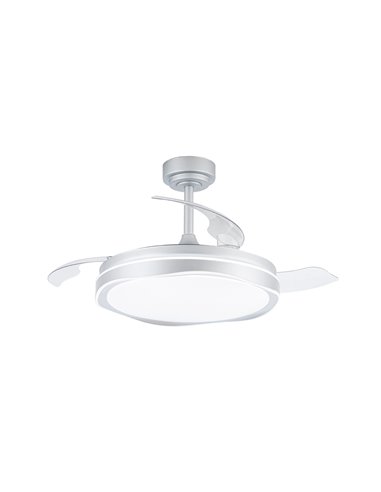 Ventilador LED aspas retráctiles Oku Blanco 72W 7920Lm CCT