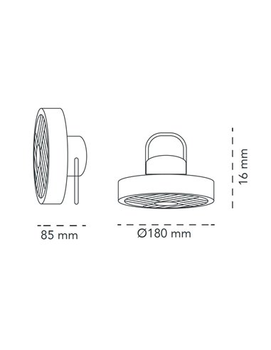 Ventilador portátil recargable LED Splash 5.5W Dim