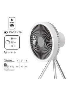 Ventilador portátil recargable LED Brise 5.5W Dim 2