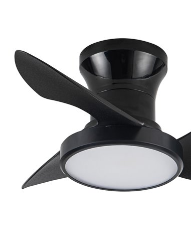 Ventilador de techo LED Reel Negro 20W 1900Lm CCT Dim
