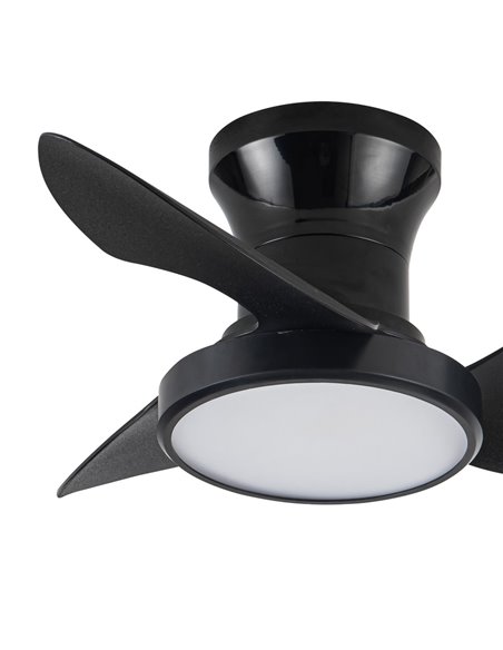 Ventilador de techo LED Reel Negro 20W 1900Lm CCT Dim