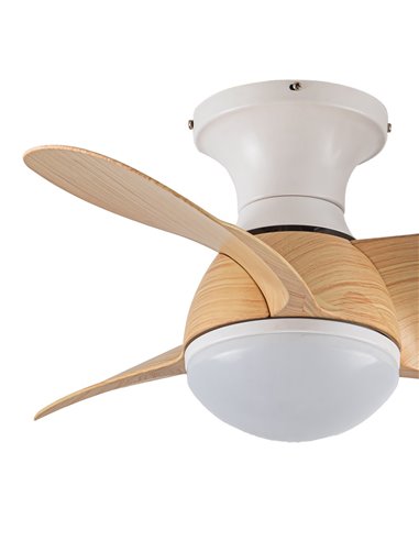 Ventilador LED Epona Blanco+Madera 20W 2000Lm CCT Dim