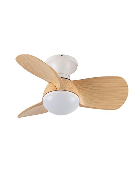 Ventilador LED Epona Blanco+Madera 20W 2000Lm CCT Dim