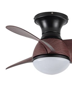 Ventilador LED Epona Negro+Madera 20W 2000Lm CCT Dim 2