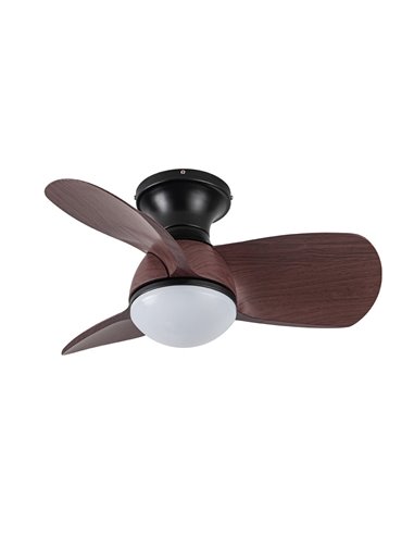 Ventilador LED Epona Negro+Madera 20W 2000Lm CCT Dim