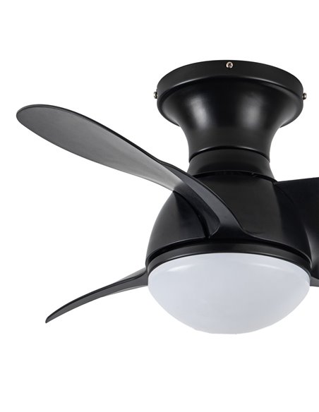 Ventilador LED Epona Negro 20W 2000Lm CCT Dim