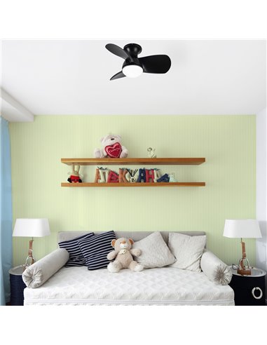 Ventilador LED Epona Negro 20W 2000Lm CCT Dim