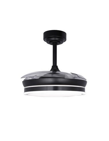 Ventilador LED aspas plegables Moss Mini Negro 46W 5520Lm CCT Dim