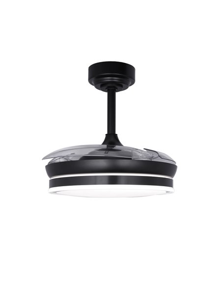 Ventilador LED aspas plegables Moss Mini Negro 46W 5520Lm CCT Dim