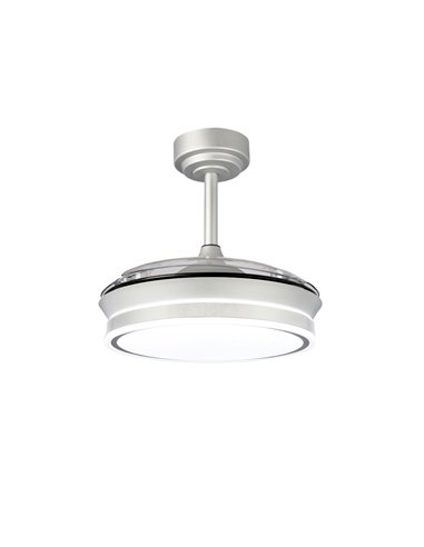 Ventilador LED aspas plegables Moss Mini Gris 46W 5520Lm CCT Dim