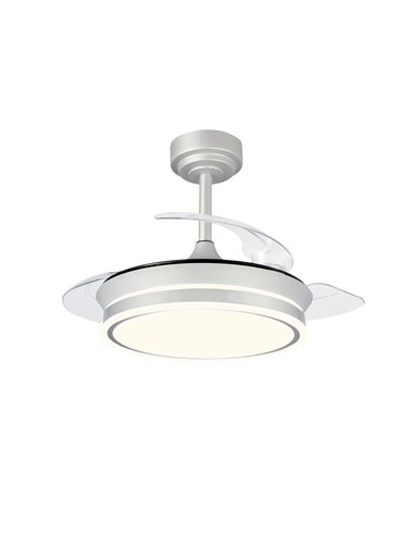 Ventilador LED aspas plegables Moss Mini Gris 46W 5520Lm CCT Dim