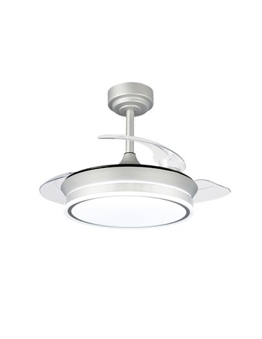 Ventilador LED aspas plegables Moss Mini Gris 46W 5520Lm CCT Dim