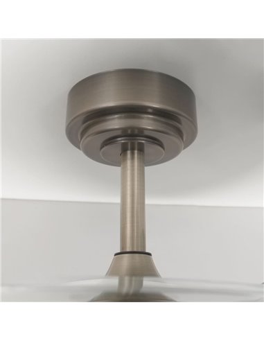 Ventilador LED aspas plegables Moss Mini Níquel 46W 5520Lm CCT Dim