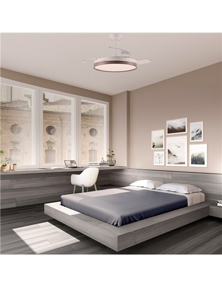 Ventilador LED aspas plegables Panam Ceniza 72W 7920Lm CCT