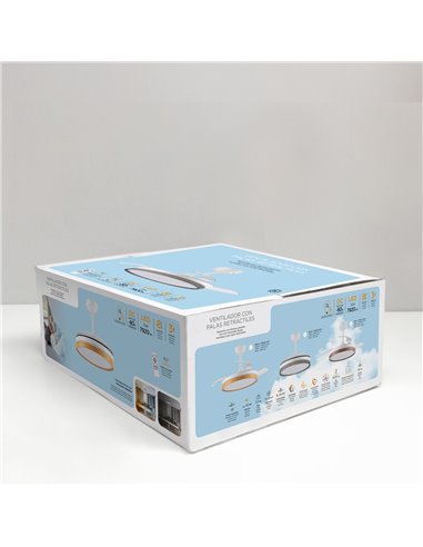 Ventilador LED aspas plegables Panam Ceniza 72W 7920Lm CCT