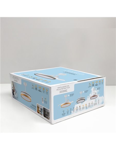 Ventilador LED aspas plegables Panam Ceniza 72W 7920Lm CCT