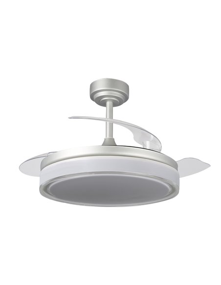 Ventilador LED aspas retráctiles Aneto Gris 72W 7920Lm CCT
