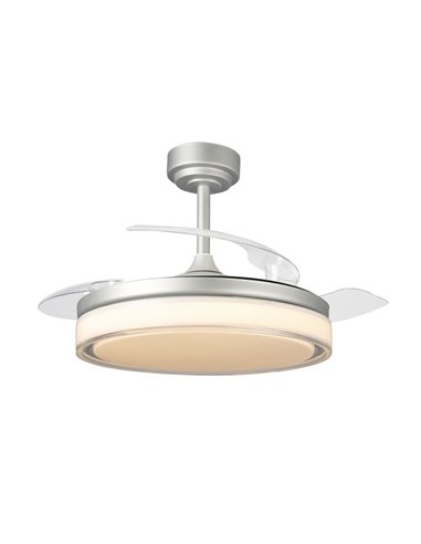 Ventilador LED aspas retráctiles Aneto Gris 72W 7920Lm CCT