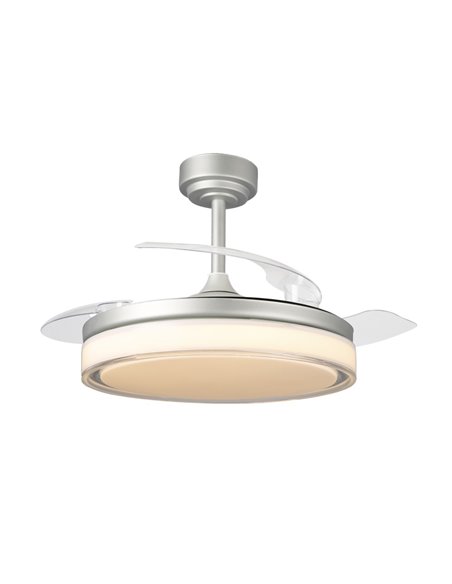 Ventilador LED aspas retráctiles Aneto Gris 72W 7920Lm CCT