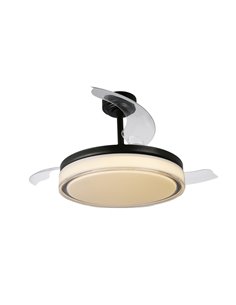 Ventilador LED aspas retráctiles Aneto Negro 72W 7920Lm CCT 2