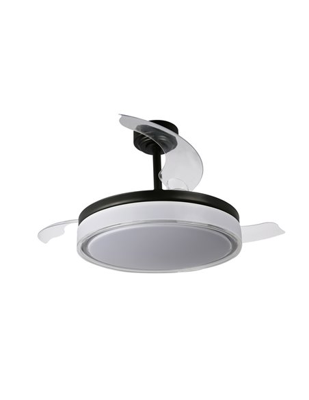 Ventilador LED aspas retráctiles Aneto Negro 72W 7920Lm CCT